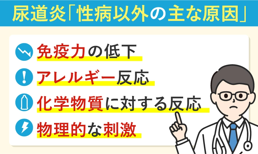 性病以外の尿道炎の主な原因