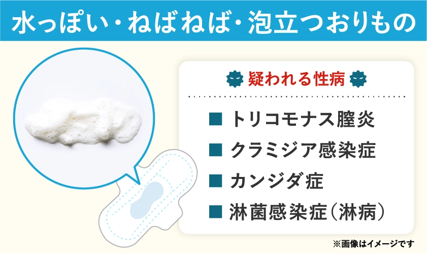 水っぽいねばねばのおりもので疑われる病気や性病